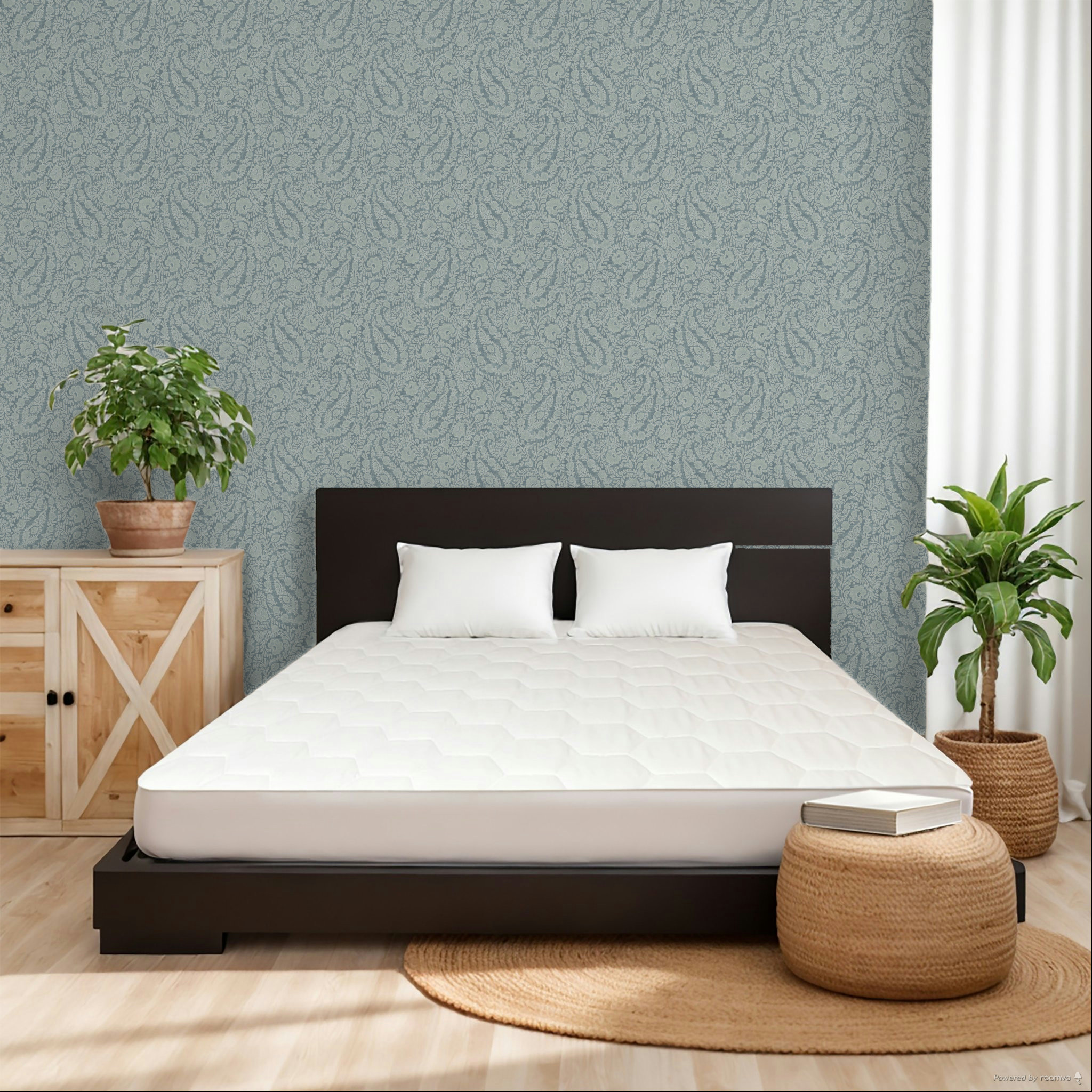 Tapeta, modrá, kvety, ornamenty, 350656, Amber, Eijffinger