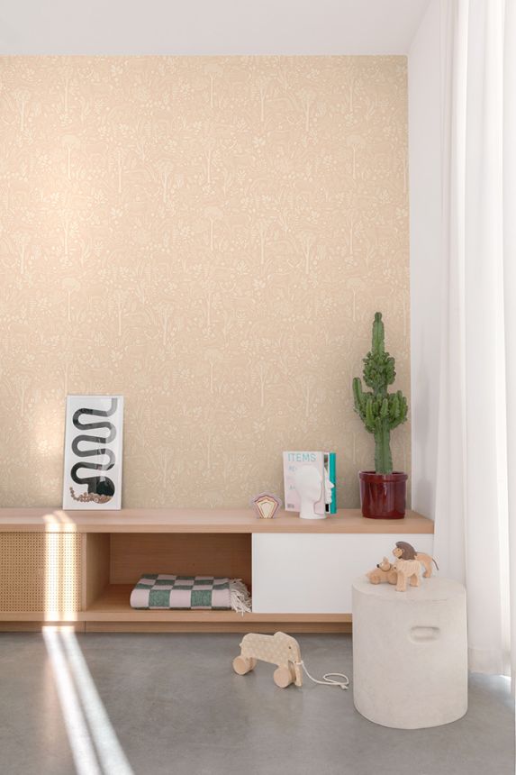 Tapeta, ružová, zvieratká v lese, LD3418, Little Dreamers, Grandeco