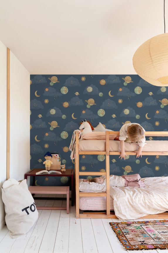 Detská tapeta, modrá, vesmír, LD3515, Little Dreamers, Grandeco