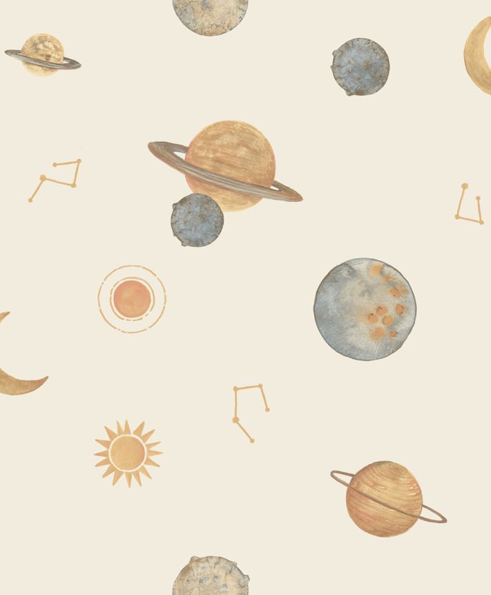 Detská tapeta, krémová, vesmír, LD3519, Little Dreamers, Grandeco