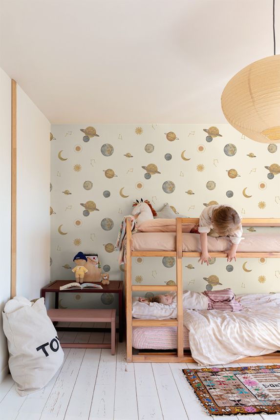 Detská tapeta, krémová, vesmír, LD3519, Little Dreamers, Grandeco