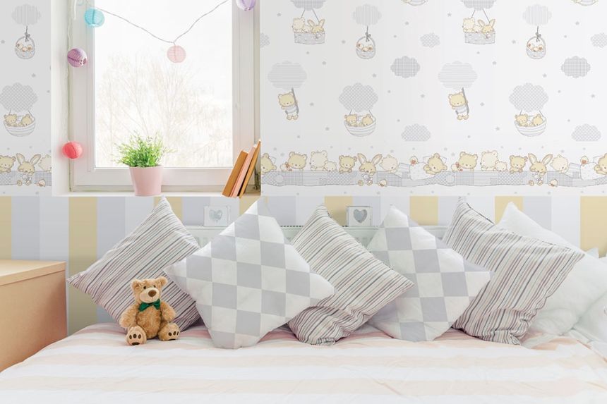 Detská papierová tapeta Medvedíky a mráčky 580-3, Treboli, Ichwallcoverings