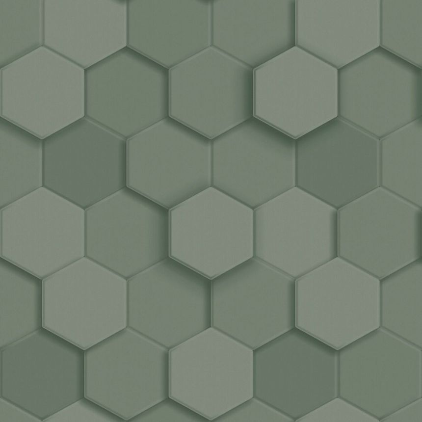 Tapeta, zelená, hexagóny, 347851, 3D Reflections, Origin