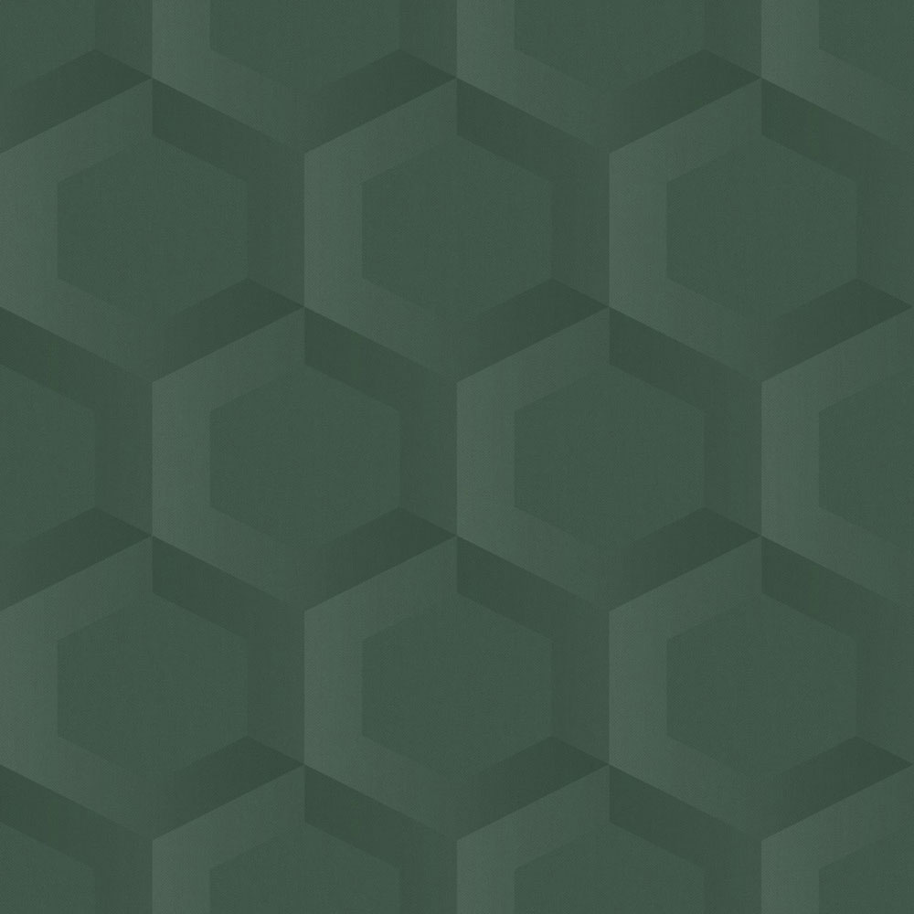 Tapeta, zelená, hexagóny, 348021, 3D Reflections, Origin