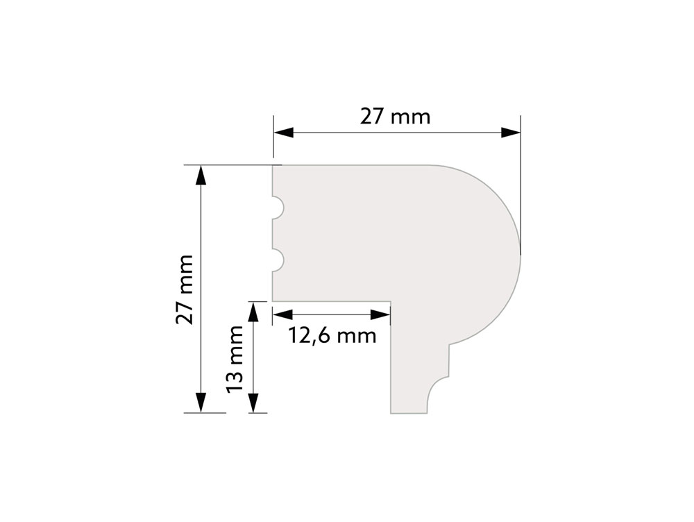 Zakončovacia lišta TP005, 200x2,7x2,7cm, Mardom