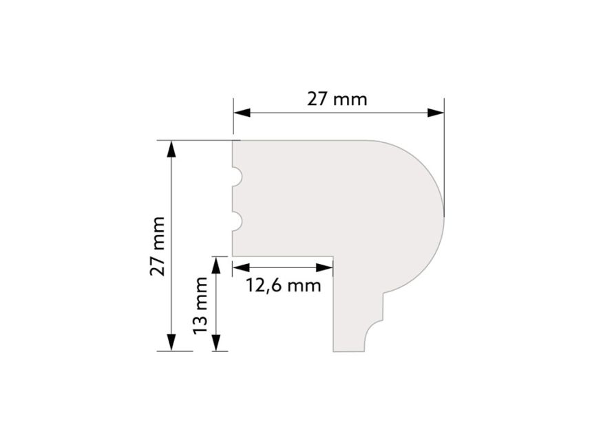 Zakončovacia lišta TP005P, 200x2,7x2,7cm, Mardom