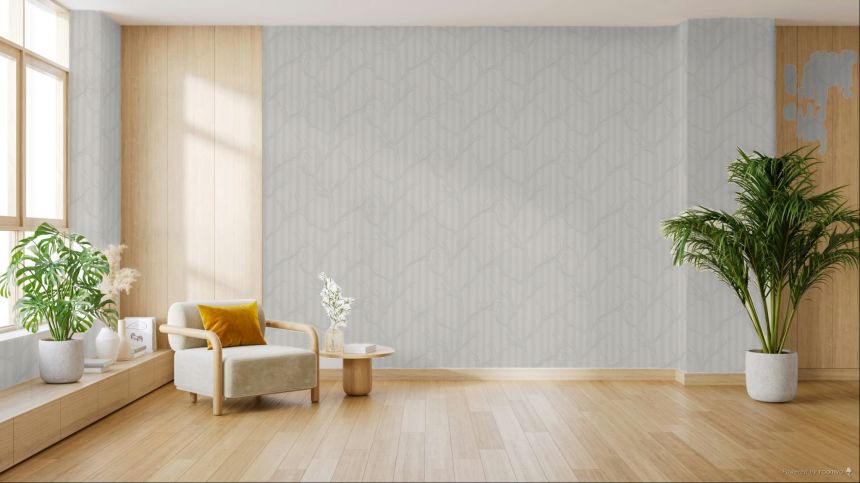 Luxusná, sivo-strieborná, vetvičky s listami, Z16720, Murella 100, Zambaiti Parati