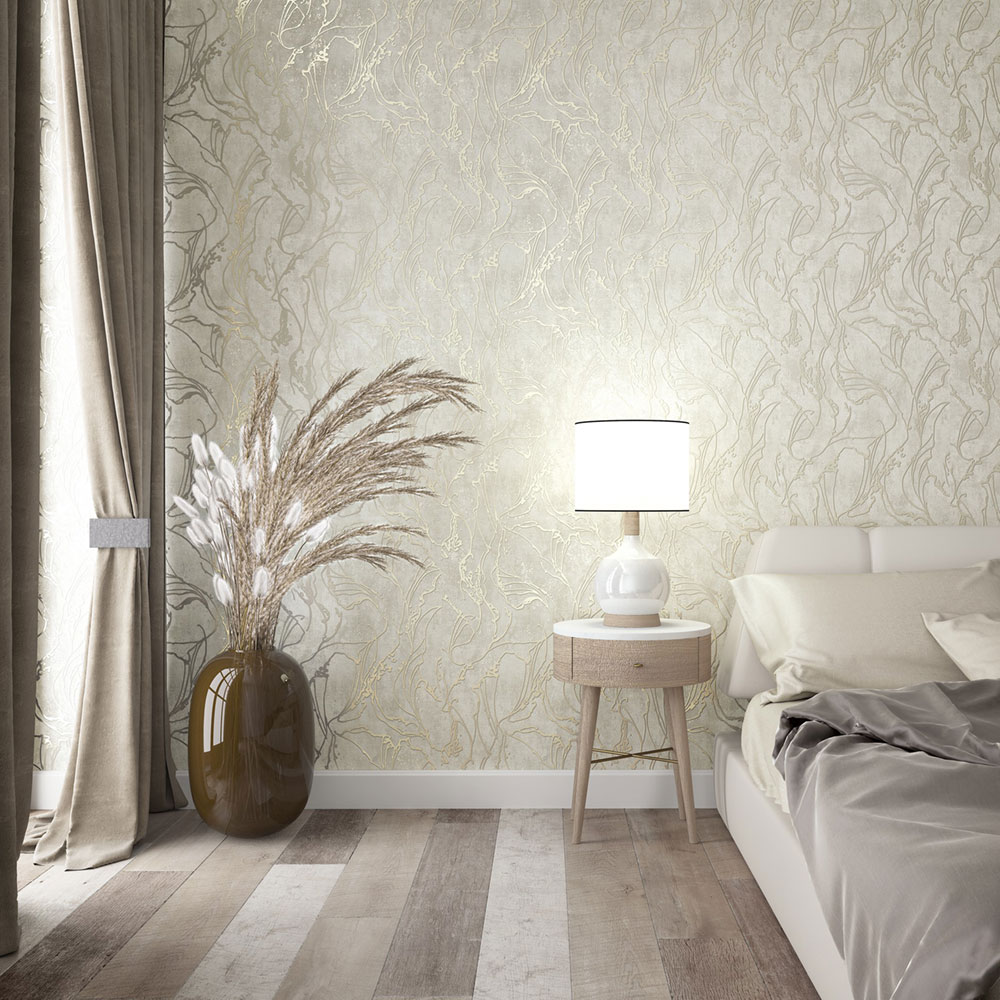 Tapeta, sivo-strieborná, abstraktný vzor, 34252, City Glow, Marburg