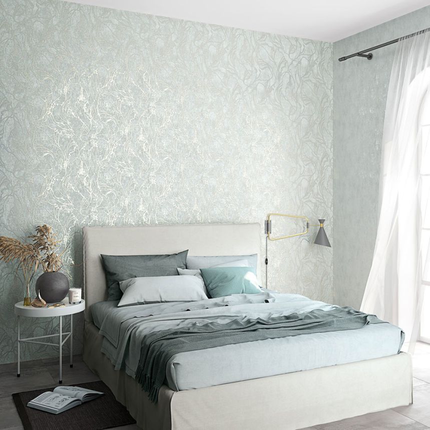 Tapeta, sivo-zelená, abstraktný vzor, 34253, City Glow, Marburg