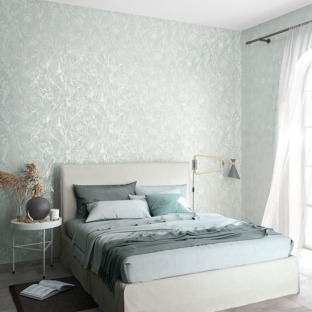 Tapeta, sivo-zelená, abstraktný vzor, 34253, City Glow, Marburg