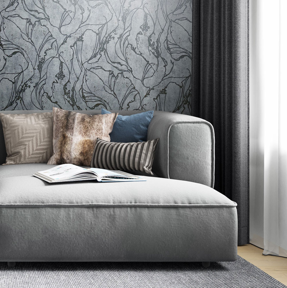 Tapeta, sivo-strieborná, abstraktný vzor, 34254, City Glow, Marburg