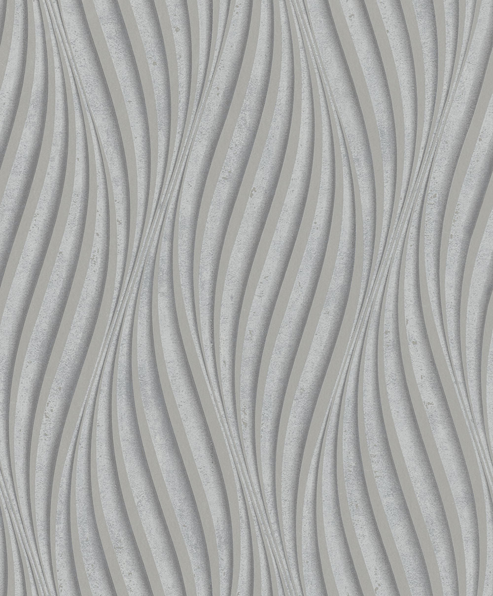 Tapeta, sivo-strieborná, vlnky, 34261, City Glow, Marburg