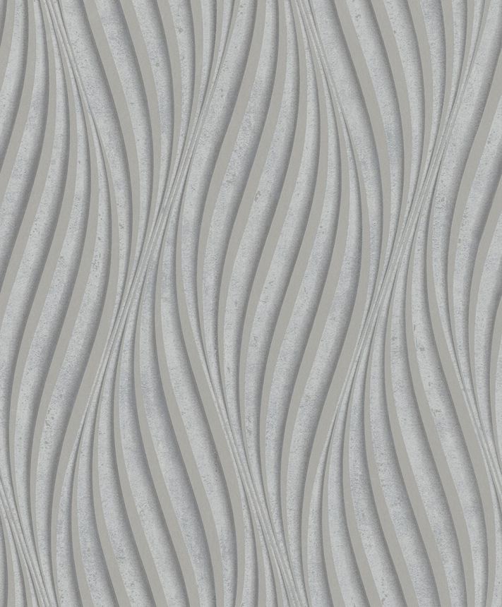 Tapeta, sivo-strieborná, vlnky, 34261, City Glow, Marburg