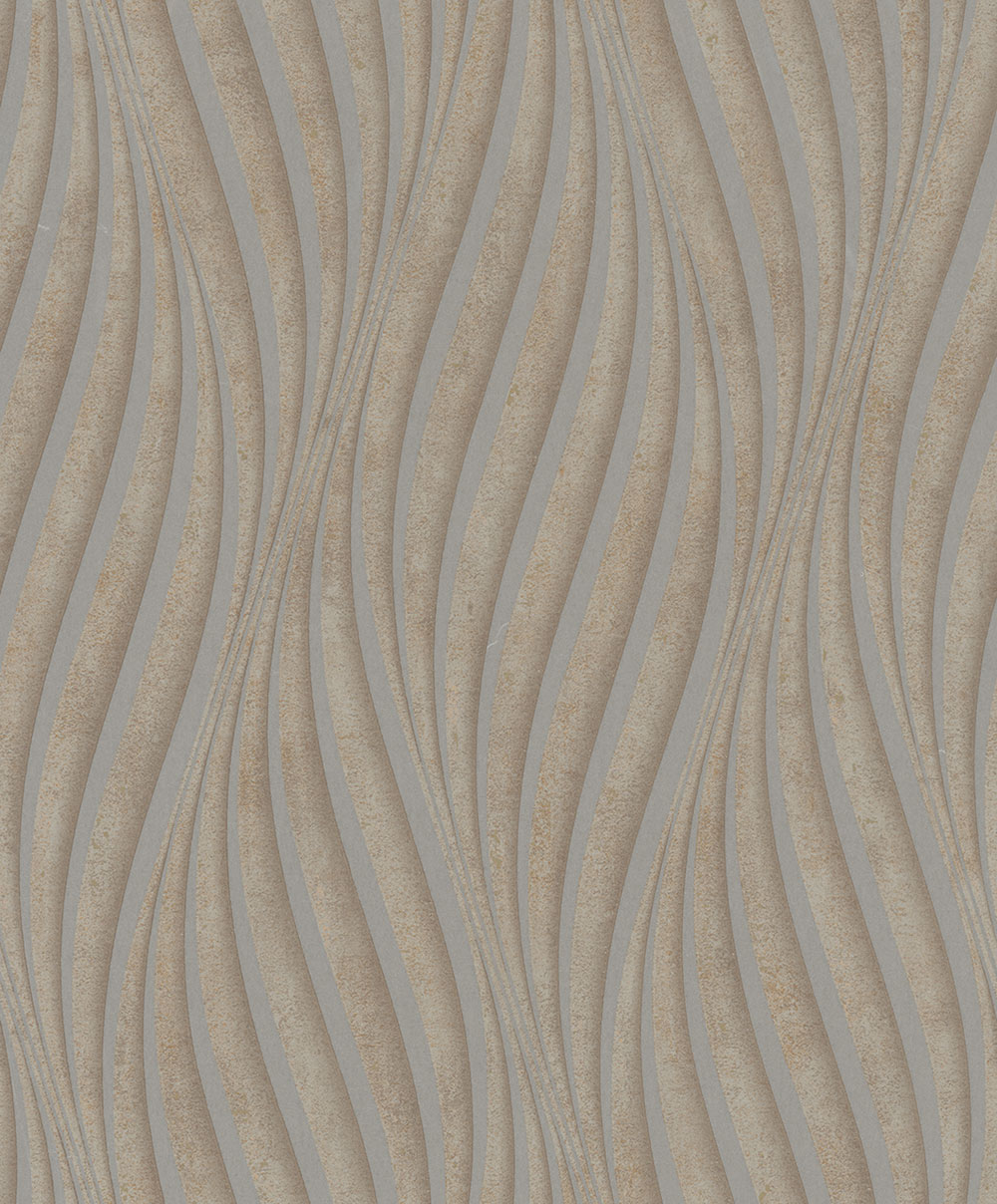 Tapeta, hnedo-zlatá, vlnky, 34262, City Glow, Marburg