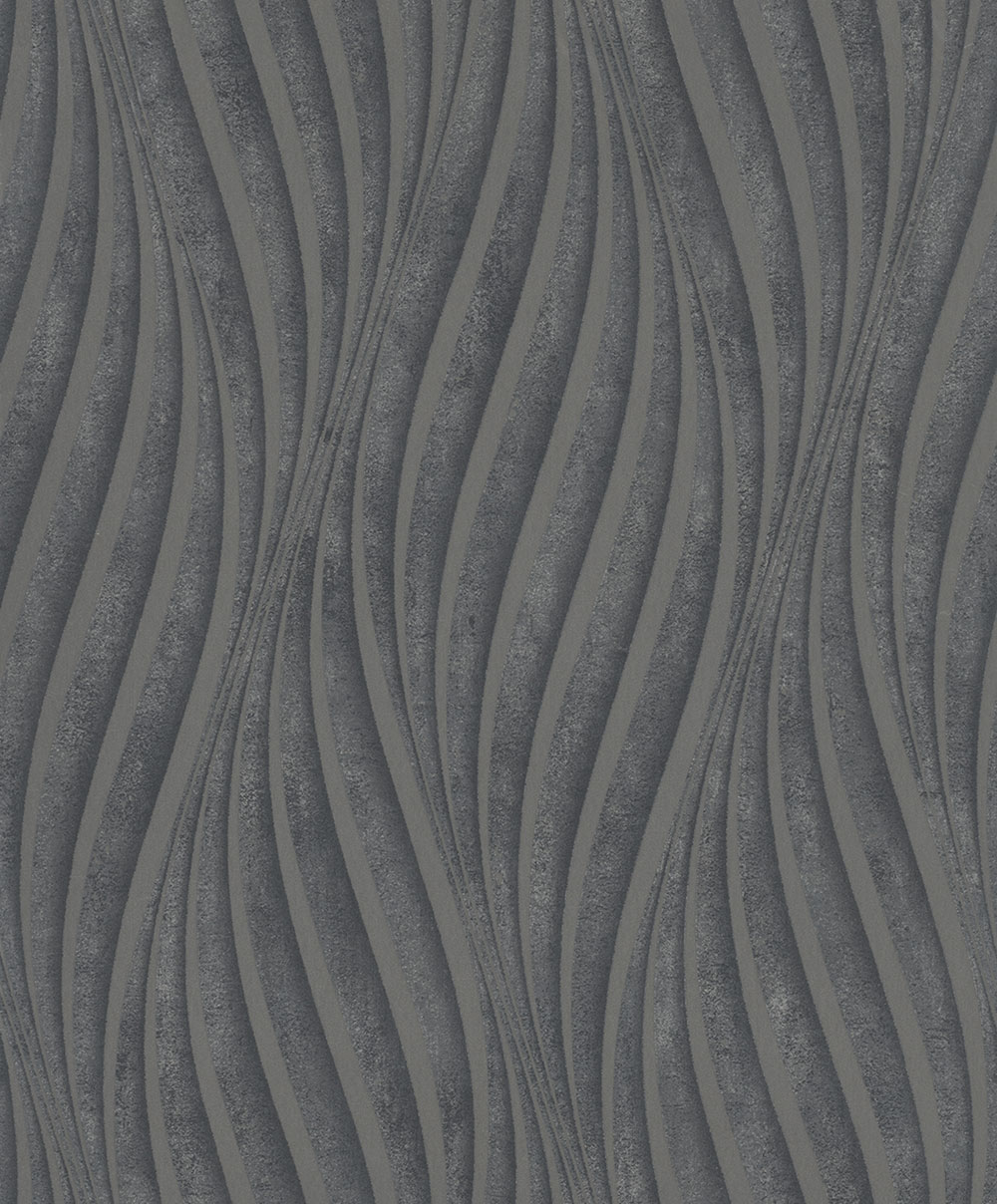 Tapeta, čierno-strieborná, vlnky, 34264, City Glow, Marburg