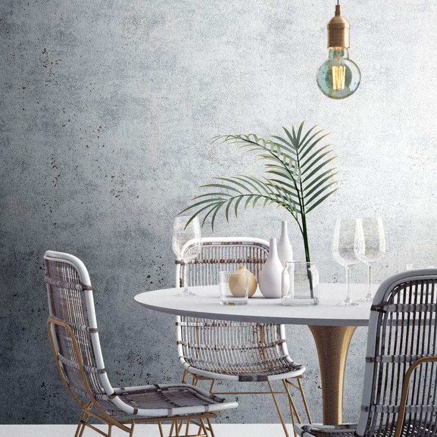 Tapeta, sivo-strieborná, štuková omietka, 34267, City Glow, Marburg