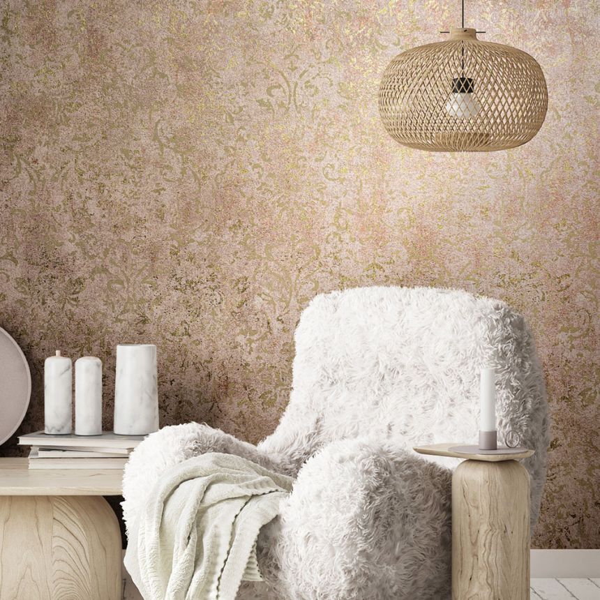 Tapeta, hnedo-zlatá, zámocký vintage vzor, 34295, City Glow, Marburg