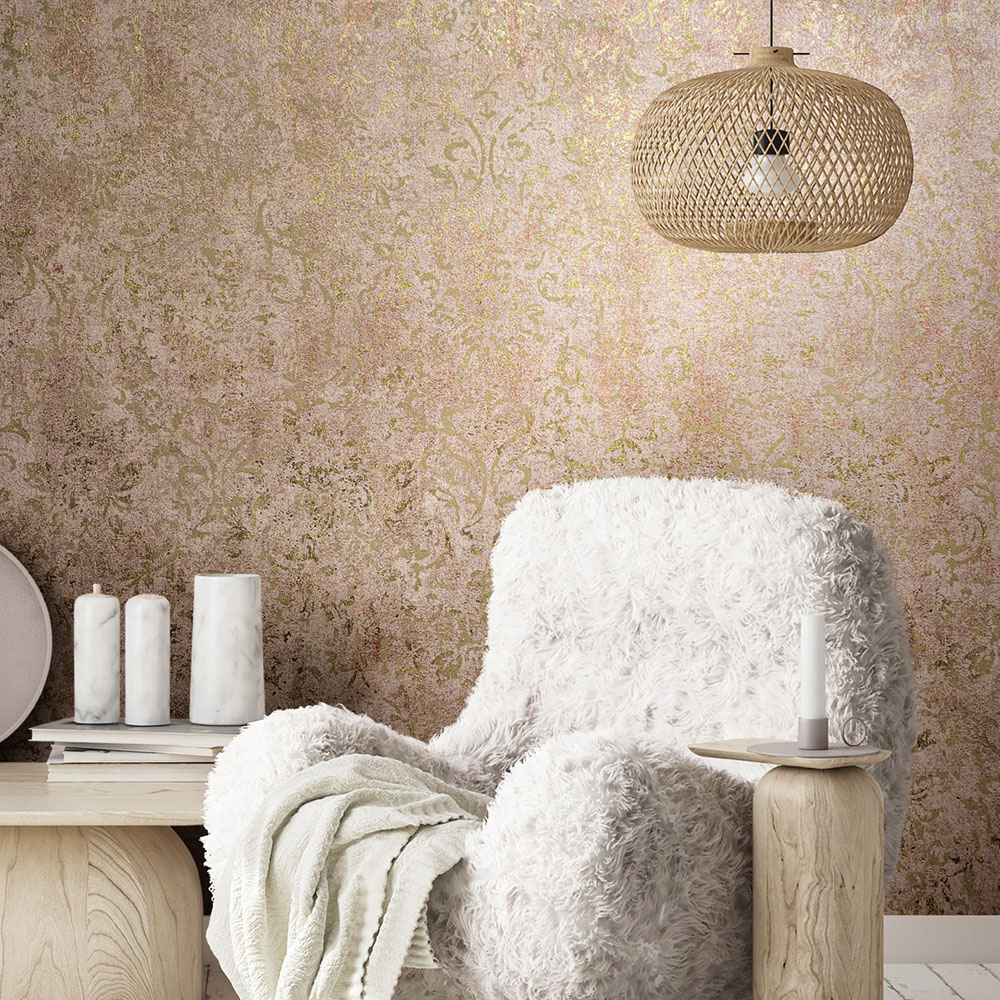 Tapeta, hnedo-zlatá, zámocký vintage vzor, 34295, City Glow, Marburg