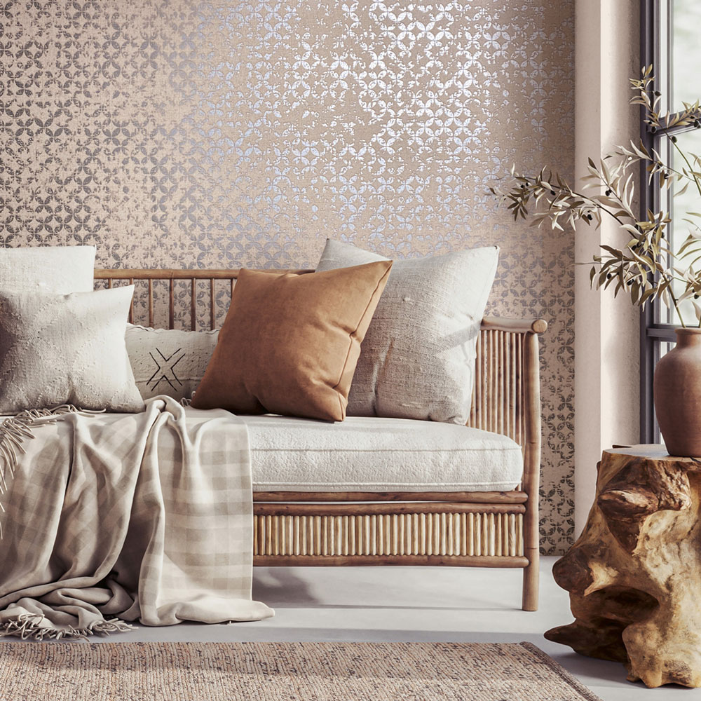 Tapeta, béžovo-strieborná, geometrický vintage vzor, 35120, City Romance, Marburg