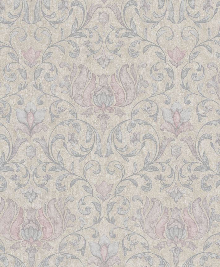 Tapeta, hnedá, sivá, ružová, ornamenty, 35152, City Romance, Marburg