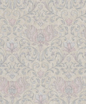 Tapeta, hnedá, sivá, ružová, ornamenty, 35152, City Romance, Marburg