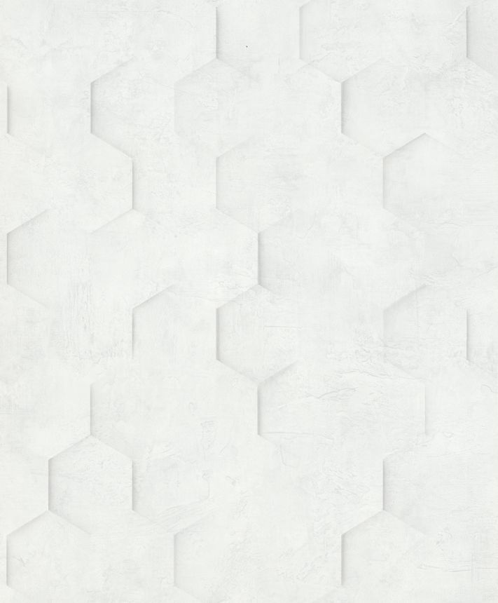 Geometrická tapeta, bielo-sivá, hexagóny, 34157, Loft Superior, Marburg