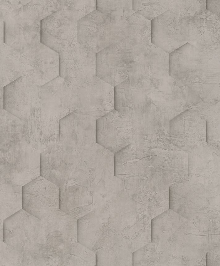 Geometrická tapeta, sivo-hnedá, hexagóny, 34162, Loft Superior, Marburg