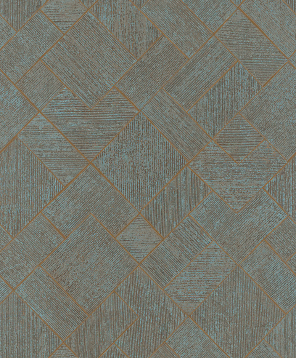 Tapeta, modrá, medená, geometrický vzor, 35512, Ritus, Marburg