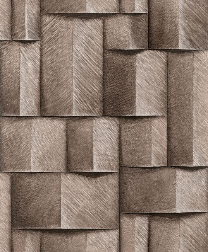 Grafická tapeta na stenu, hnedá, 3D efekt, 35375, Timber, Marburg