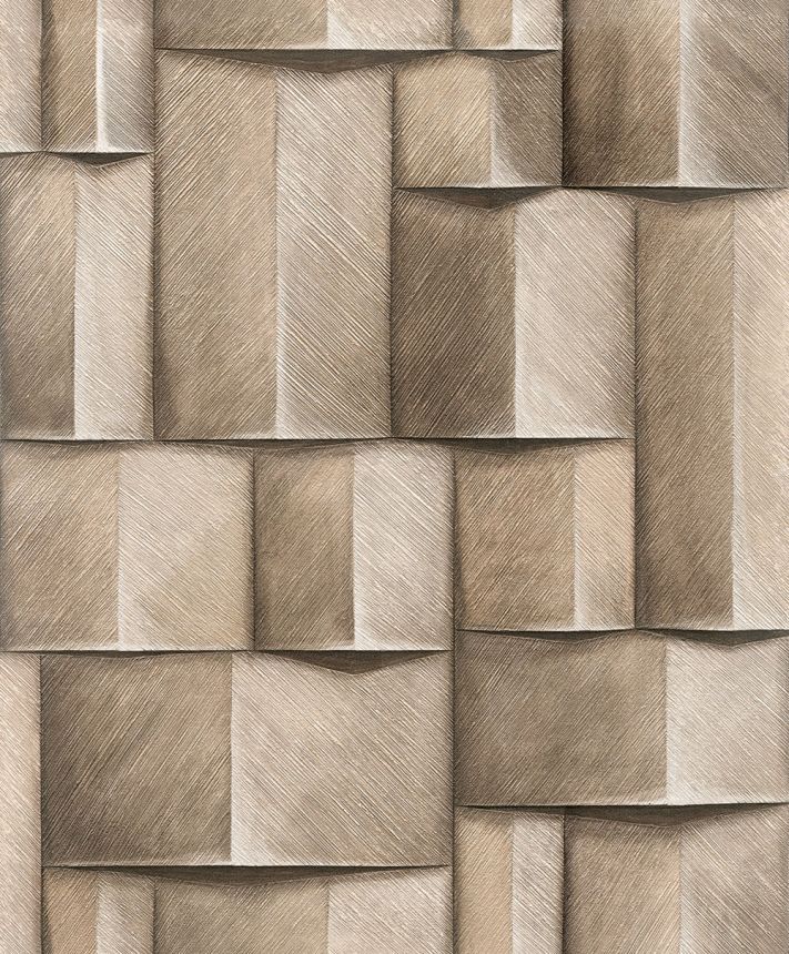 Grafická tapeta na stenu, hnedá, 3D efekt, 35388, Timber, Marburg