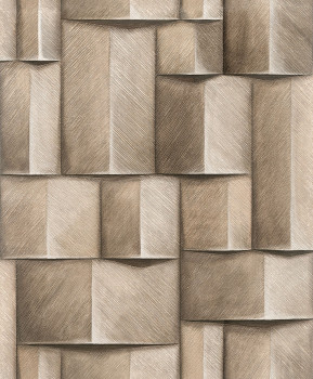 Grafická tapeta na stenu, hnedá, 3D efekt, 35388, Timber, Marburg
