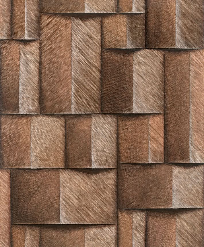 Grafická tapeta na stenu, hnedá, 3D efekt, 35399, Timber, Marburg