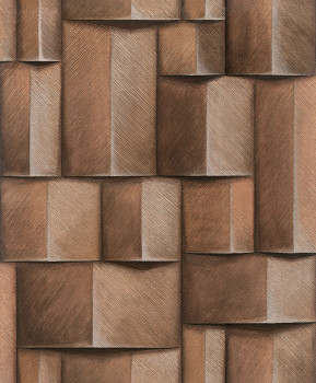 Grafická tapeta na stenu, hnedá, 3D efekt, 35399, Timber, Marburg