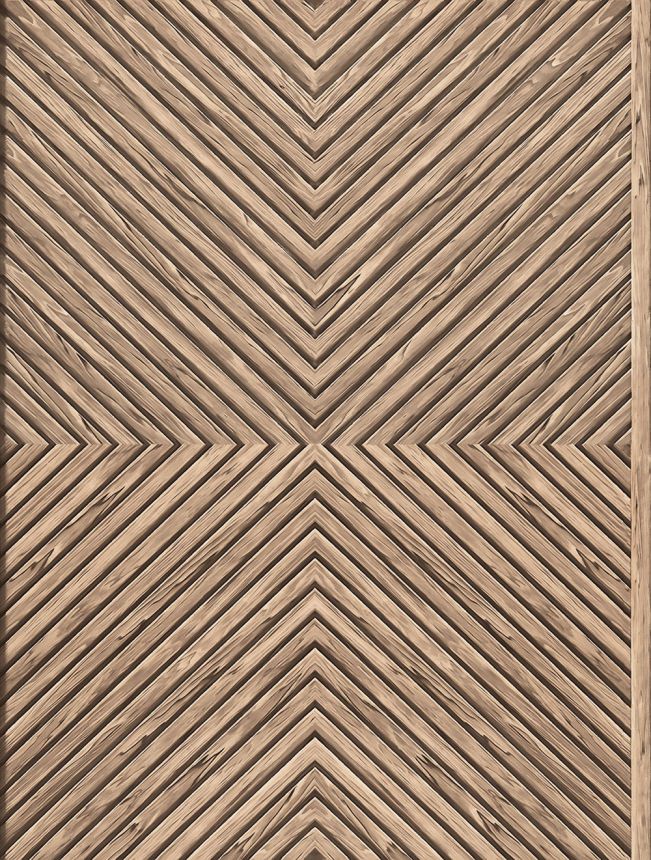 Tapeta, hnedo-béžová, imitácia dreveného obkladu, 89019, Naomi, Novamur