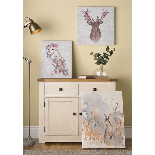 Bezrámový obraz 105387, Watercolour Floral Stag, Jelen, Wall Art, Graham & Brown