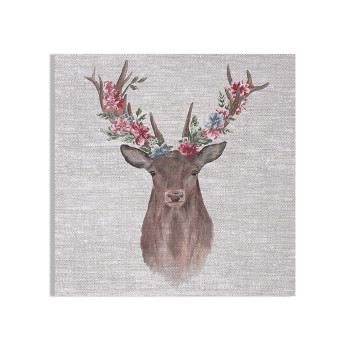 Bezrámový obraz 105387, Watercolour Floral Stag, Jelen, Wall Art, Graham & Brown