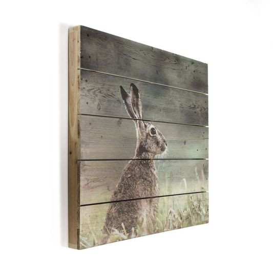 Drevotlač Zajac 102506, Hare Print On Wood, Wall Art