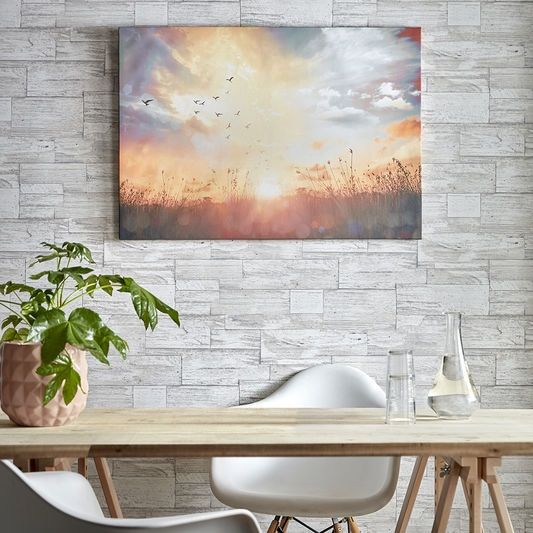 Tlačený obraz Západ slnka 105890, Serene Sunset Meadow, Wall Art, Graham & Brown