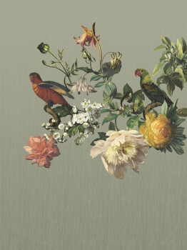 Vliesová obrazová tapeta Kvety, Papagáje 307402, 210 x 280 cm, Museum, Eijffinger