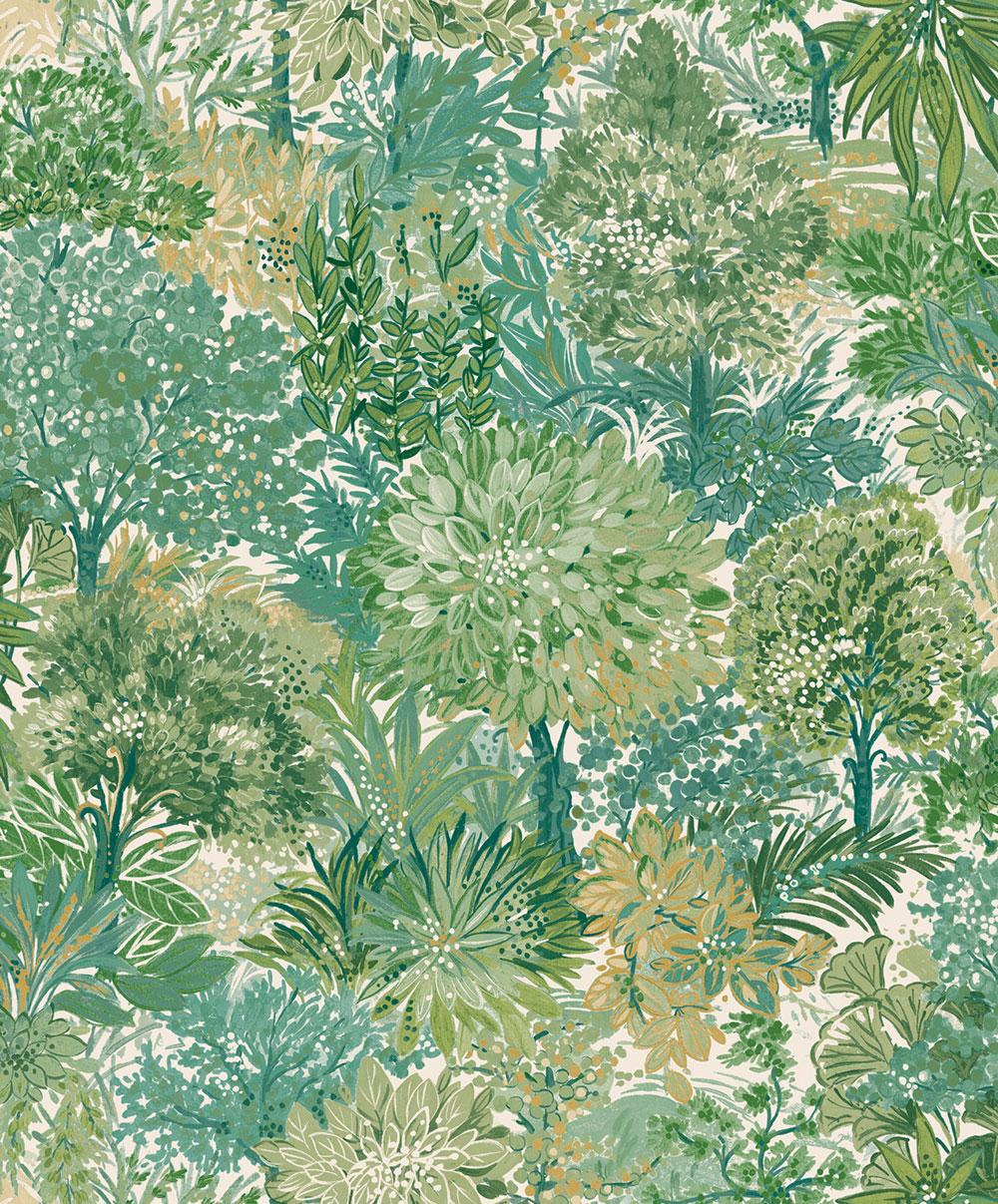 Tapeta, zelená, stromy, A78602, Inia, Grandeco