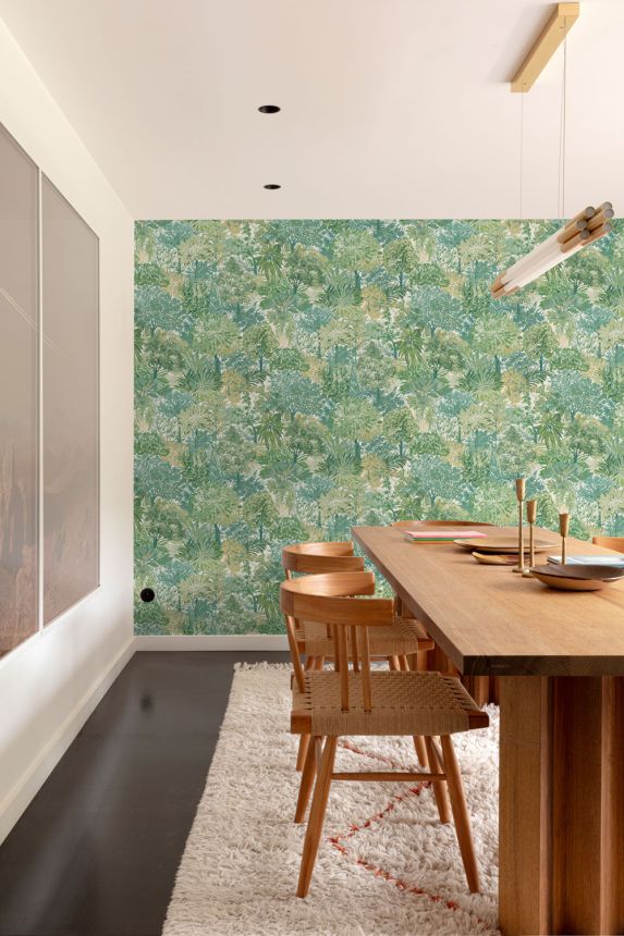 Tapeta, zelená, stromy, A78602, Inia, Grandeco