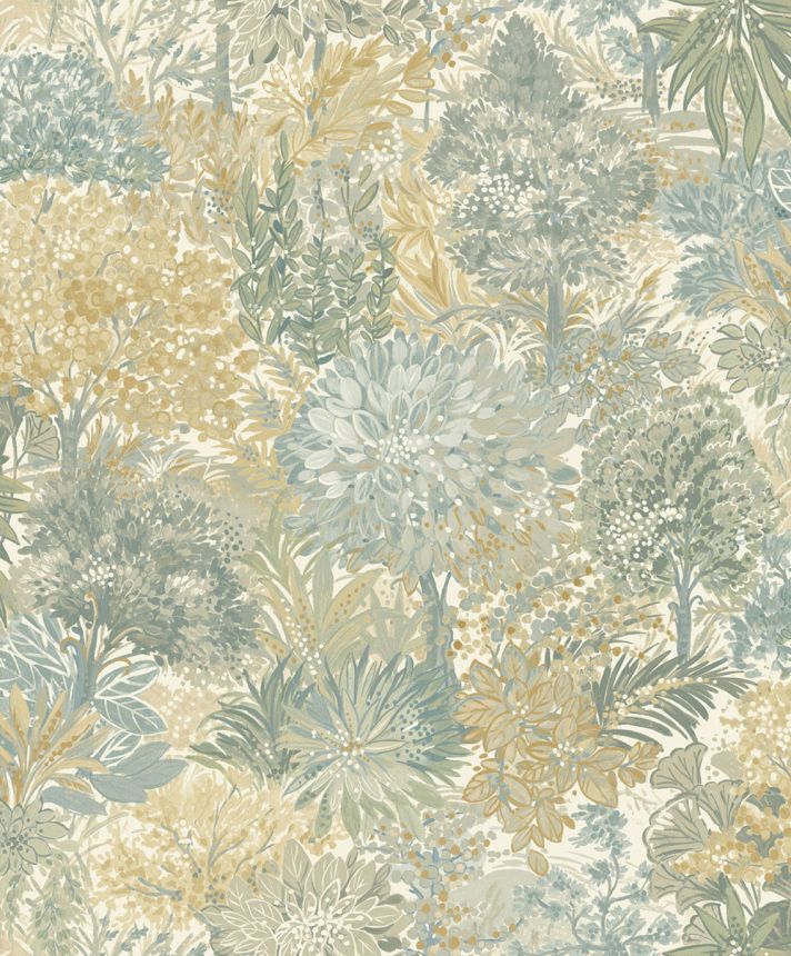 Tapeta, sivozelená, stromy, A78603, Inia, Grandeco