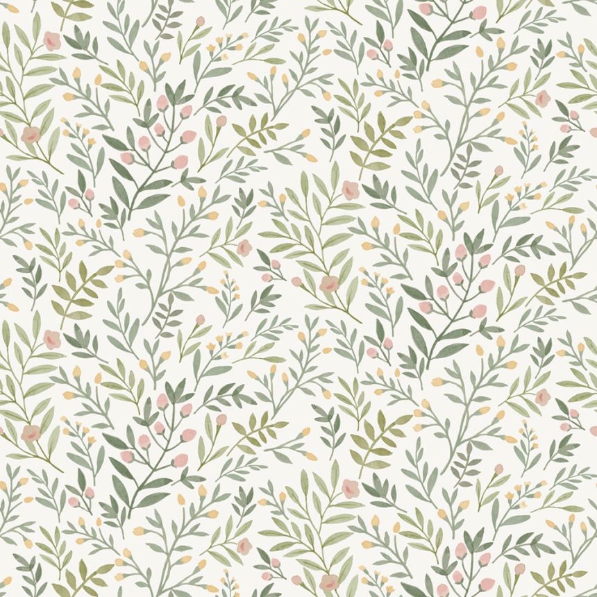 Tapeta, zelená, vetvičky, A78801, Inia, Grandeco