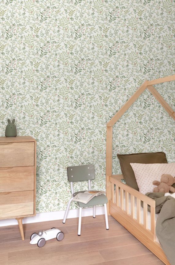 Tapeta, zelená, vetvičky, A78801, Inia, Grandeco