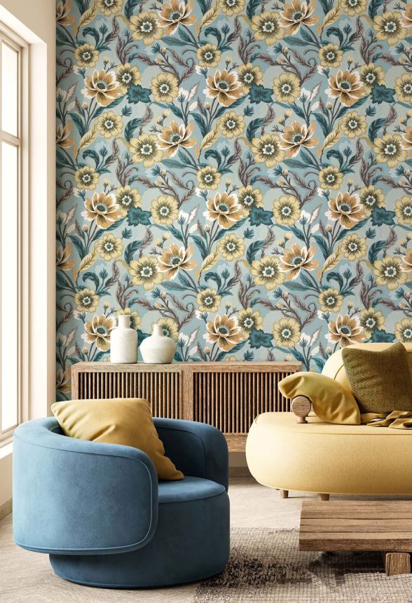 Tapeta, modrá, kvety, 2014, Rio, Parato by Cristiana Masi