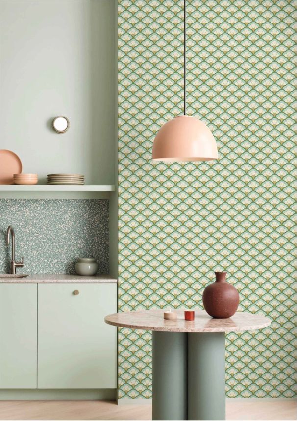 Tapeta, kvety, zeleno-béžová, 2044, Rio, Parato by Cristiana Masi