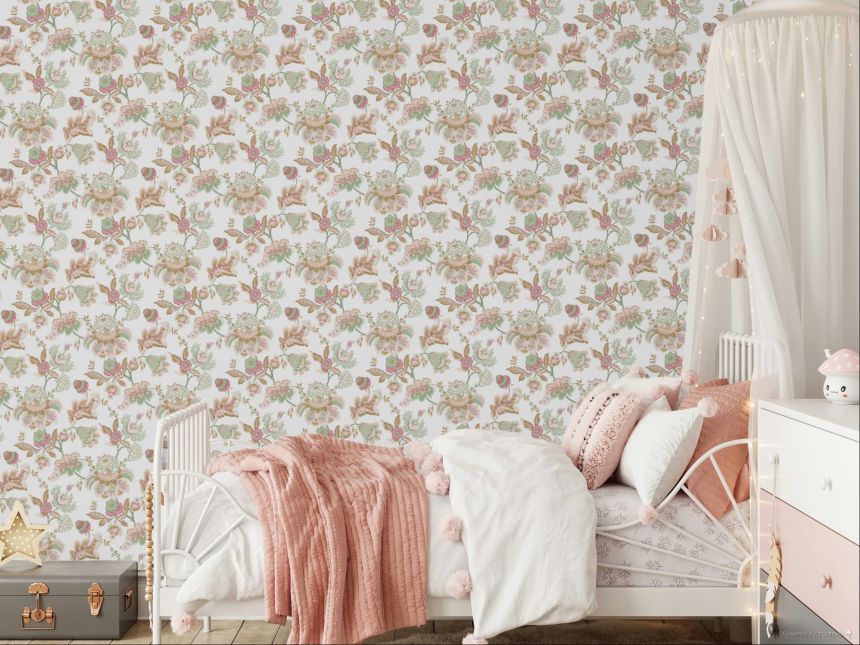 Tapeta, ružovo-zelená, kvety, 8300, Blooming Garden 2, Parato by Cristiana Masi