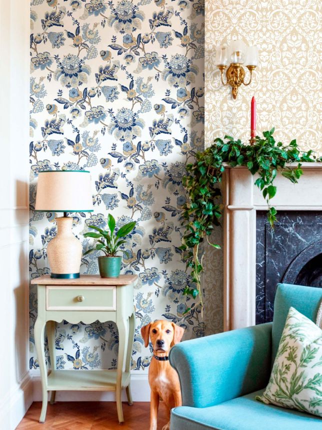 Tapeta, modrá, kvety, 8303, Blooming Garden 2, Parato by Cristiana Masi