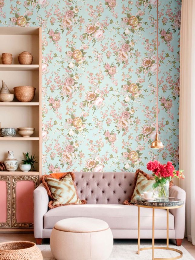 Tapeta, modrá, kvety, 8311, Blooming Garden 2, Parato by Cristiana Masi