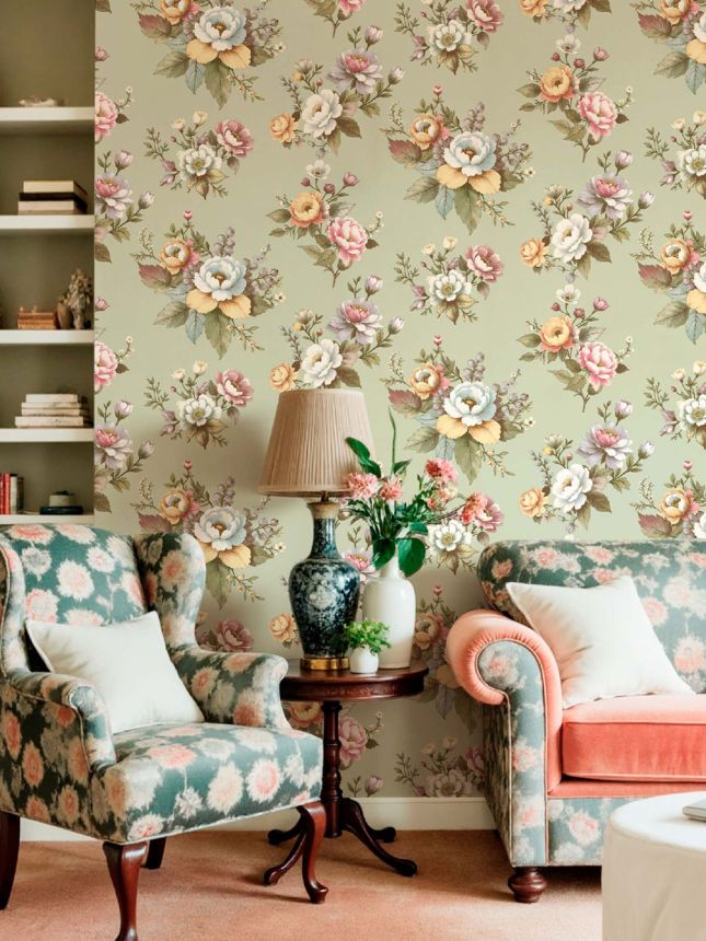 Tapeta, zelená, kvety, 8331, Blooming Garden 2, Parato by Cristiana Masi